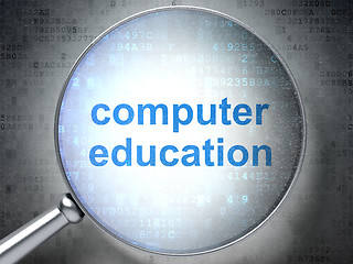 Image showing Education concept: optical glass with words Computer Education