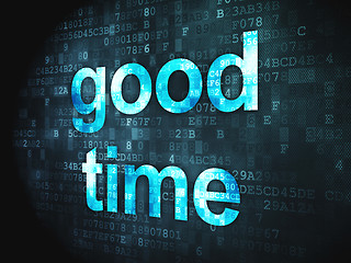 Image showing Time concept: Good Time on digital background