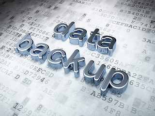 Image showing Information concept: Silver Data Backup on digital background