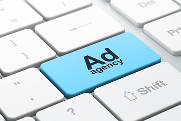 Image showing Advertising concept: computer keyboard with Ad Agency