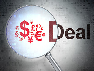 Image showing Business concept: Finance Symbol and Deal with optical glass