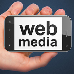 Image showing SEO web development concept: smartphone with Web Media