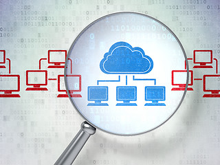 Image showing Cloud technology concept: Cloud Technology with optical glass