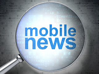 Image showing News concept: Mobile News with optical glass