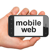 Image showing SEO web development concept: smartphone with Mobile Web