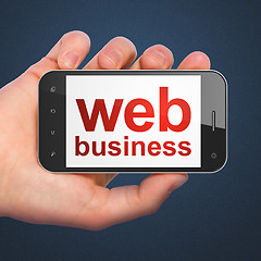 Image showing SEO web development concept: smartphone with Web Business