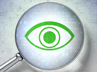 Image showing Privacy concept: optical glass with Eye icon