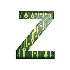 Image showing Electric curcuit board letters and numbers collection: Z isolate