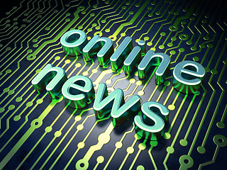 Image showing News concept: circuit board with word Online News