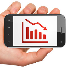 Image showing Finance concept: Decline Graph on smartphone