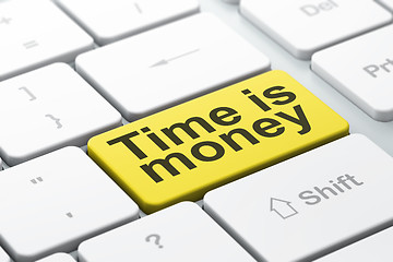 Image showing Time concept: Time is Money on computer keyboard