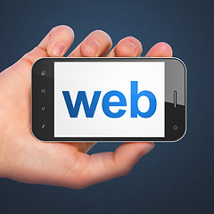 Image showing SEO web development concept: smartphone with Web