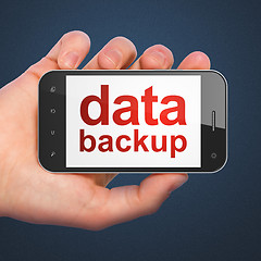 Image showing Information concept: Data Backup on smartphone