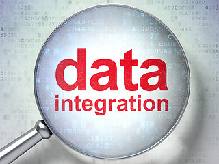 Image showing Information concept: optical glass with words Data Integration