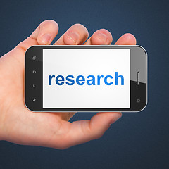 Image showing Marketing concept: smartphone with Research