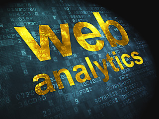 Image showing SEO web design concept: Web Analytics on digital background