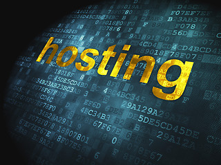 Image showing SEO web design concept: Hosting on digital background