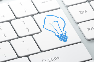 Image showing Business concept: computer keyboard with Light Bulb