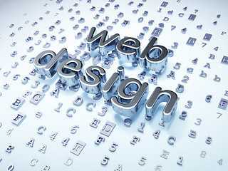 Image showing SEO web design concept: Silver Web Design on digital background
