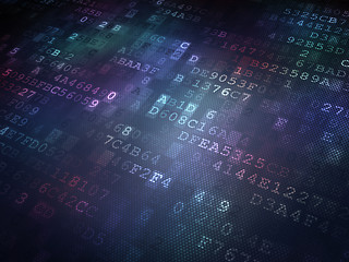 Image showing Technology concept: binary code digital background