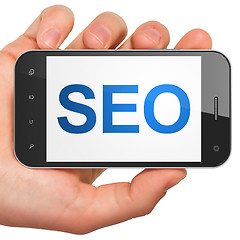 Image showing Web development SEO concept: smartphone with SEO