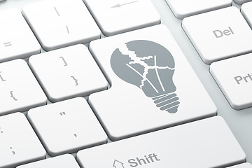 Image showing Business concept: computer keyboard with Light Bulb