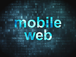 Image showing Web design SEO concept: Mobile Web on digital background