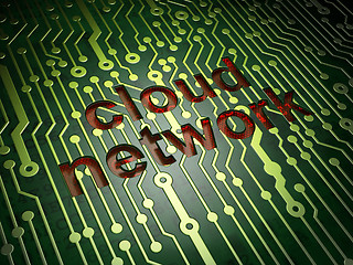 Image showing Cloud computing technology, networking concept: circuit board wi