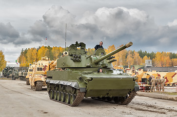 Image showing Convoy of military technics. Russia