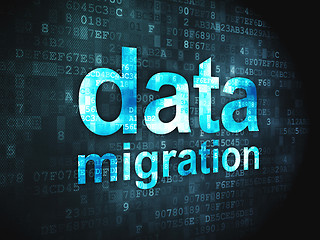 Image showing Information concept: Data Migration on digital background