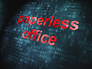 Image showing Business concept: Paperless Office on digital background