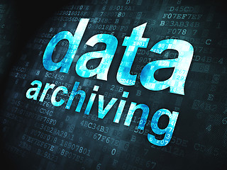 Image showing Information concept: Data Archiving on digital background