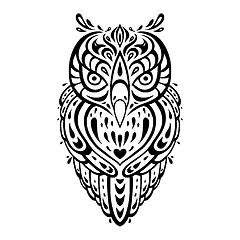 Image showing Decorative Owl. Ethnic pattern.