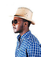 Image showing Black man with hat and glasses.