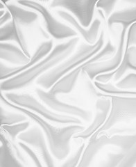 Image showing Smooth elegant white silk as wedding background