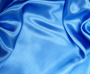 Image showing Smooth elegant blue silk can use as background 