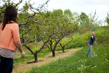 Image showing Couple Playing Together Outdoors