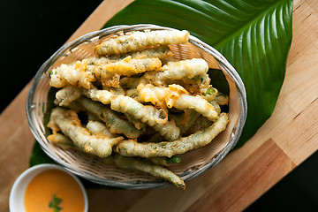 Image showing Fried Tempura Asparagus