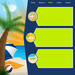 Image showing Tourism website template with summer offers
