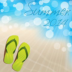 Image showing Summer background design with flip flops