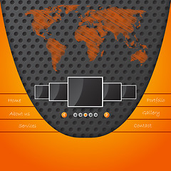 Image showing Cool website template with dotted background and world map