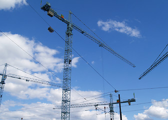 Image showing constuction cranes