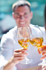 Image showing couple having lanch at beautiful restaurant