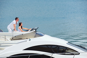 Image showing young couple on yacht