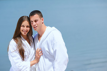 Image showing young couple on yacht