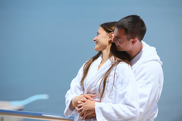 Image showing young couple on yacht