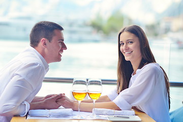 Image showing couple having lanch at beautiful restaurant