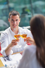 Image showing couple having lanch at beautiful restaurant