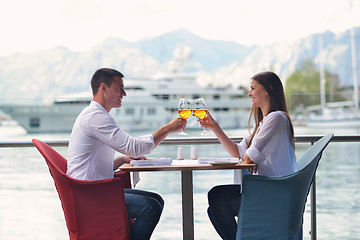 Image showing couple having lanch at beautiful restaurant