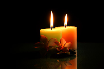 Image showing couple candle with flower